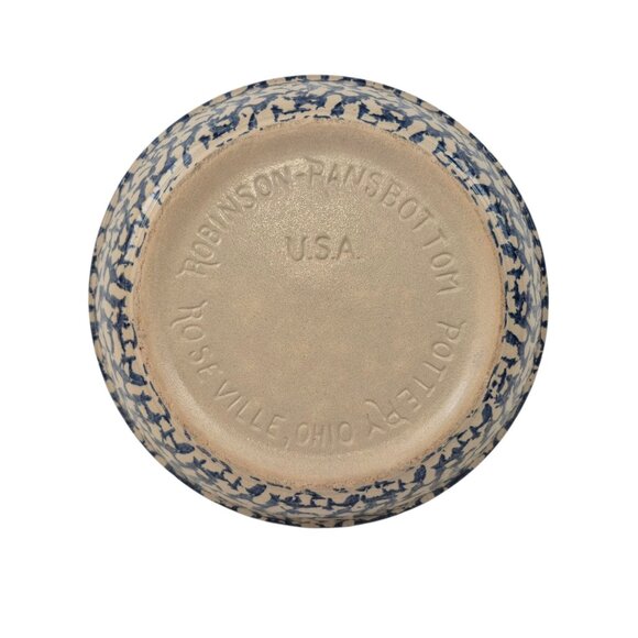 Robinson Ransbottom Spongeware Pie Plate Blue Spatter Roseville USA - Picture 7 of 10